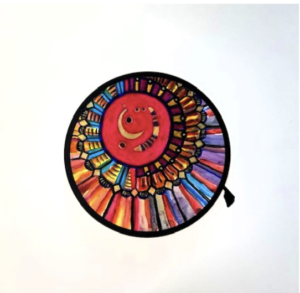 Rainbow Eclipse Size unframed: 12 inches in diameter by Antonio del Moral